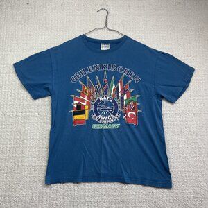 Vintage Nato Awacs E-3A Geilenkirchen Germany Tshirt Men M Blue Made In USA